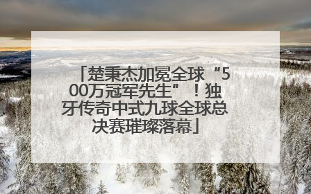 楚秉杰加冕全球“500万冠军先生”！独牙传奇中式九球全球总决赛璀璨落幕