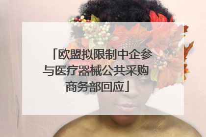 欧盟拟限制中企参与医疗器械公共采购 商务部回应