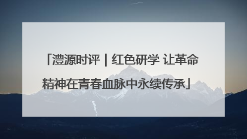 澧源时评｜红色研学 让革命精神在青春血脉中永续传承
