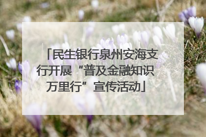 民生银行泉州安海支行开展“普及金融知识万里行”宣传活动