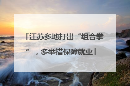 江苏多地打出“组合拳”，多举措保障就业