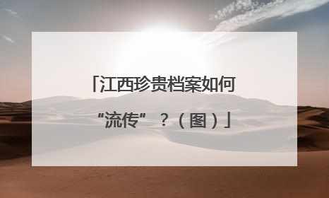 江西珍贵档案如何“流传”？（图）