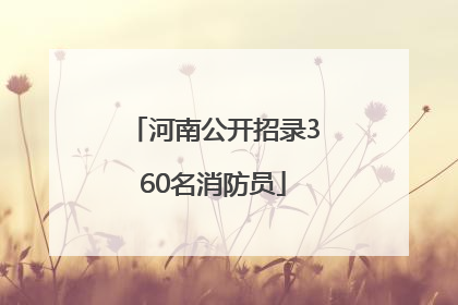 河南公开招录360名消防员