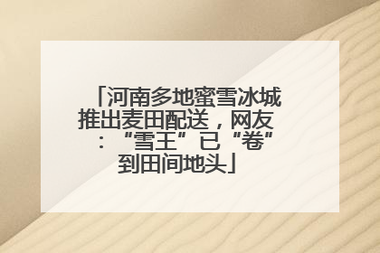 河南多地蜜雪冰城推出麦田配送，网友：“雪王”已“卷”到田间地头