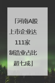 河南A股上市企业达111家 制造业占比超七成