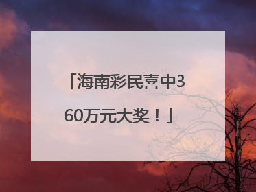 海南彩民喜中360万元大奖！