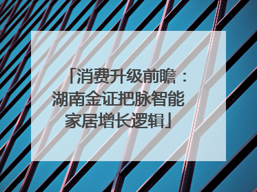 消费升级前瞻：湖南金证把脉智能家居增长逻辑