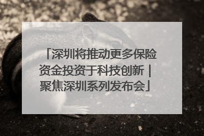 深圳将推动更多保险资金投资于科技创新｜聚焦深圳系列发布会