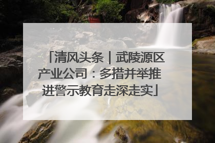 清风头条｜武陵源区产业公司：多措并举推进警示教育走深走实