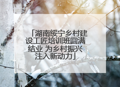 湖南绥宁乡村建设工匠培训班圆满结业 为乡村振兴注入新动力