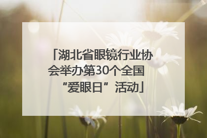 湖北省眼镜行业协会举办第30个全国“爱眼日”活动