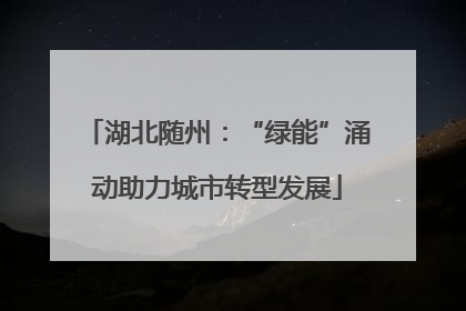 湖北随州：“绿能”涌动助力城市转型发展