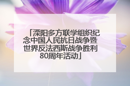 溧阳多方联学组织纪念中国人民抗日战争暨世界反法西斯战争胜利80周年活动
