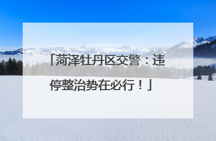 菏泽牡丹区交警：违停整治势在必行！