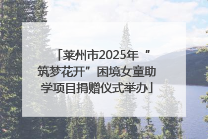 莱州市2025年“筑梦花开”困境女童助学项目捐赠仪式举办