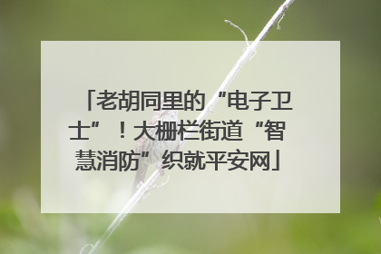 老胡同里的“电子卫士”！大栅栏街道“智慧消防”织就平安网