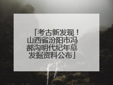 考古新发现！山西省汾阳市冯郝沟明代纪年墓发掘资料公布