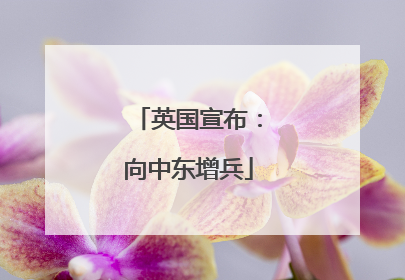 英国宣布：向中东增兵