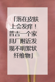 落在皮肤上会发痒！普吉一个家具厂附近发现不明絮状纤维物