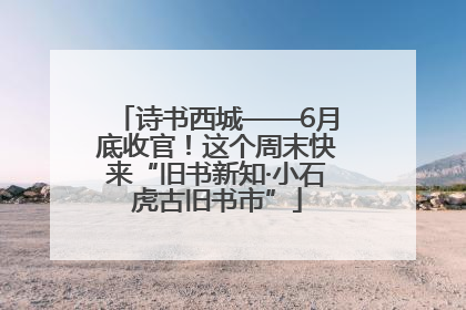 诗书西城——6月底收官！这个周末快来“旧书新知·小石虎古旧书市”