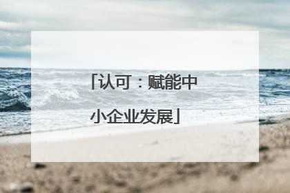 认可：赋能中小企业发展