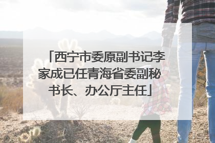 西宁市委原副书记李家成已任青海省委副秘书长、办公厅主任
