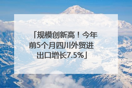 规模创新高！今年前5个月四川外贸进出口增长7.5%