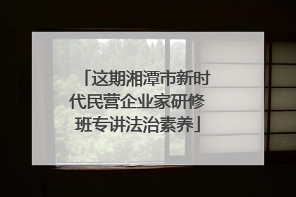 这期湘潭市新时代民营企业家研修班专讲法治素养