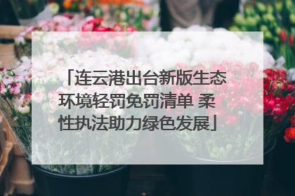 连云港出台新版生态环境轻罚免罚清单 柔性执法助力绿色发展