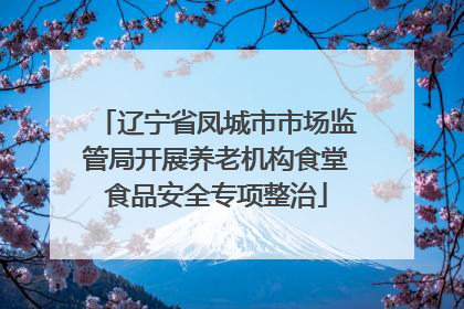 辽宁省凤城市市场监管局开展养老机构食堂食品安全专项整治