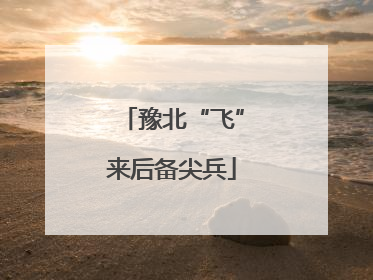 豫北“飞”来后备尖兵