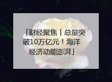 财经聚焦丨总量突破10万亿元！海洋经济动能澎湃