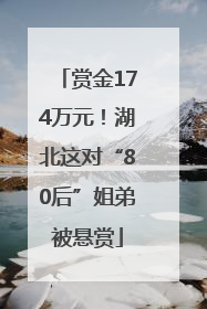 赏金174万元！湖北这对“80后”姐弟被悬赏