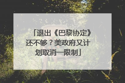 退出《巴黎协定》还不够？美政府又计划取消一限制