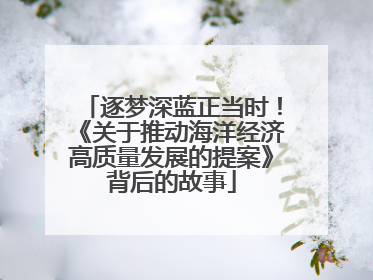 逐梦深蓝正当时！《关于推动海洋经济高质量发展的提案》背后的故事
