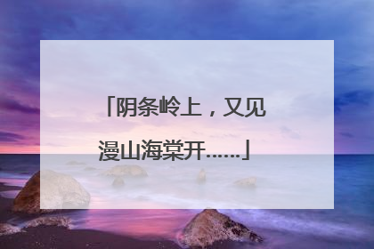 阴条岭上，又见漫山海棠开……