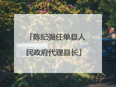 陈纪强任单县人民政府代理县长