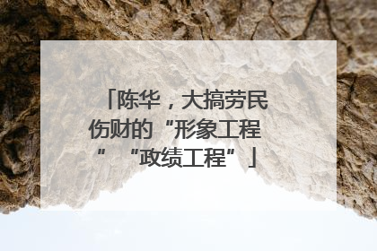 陈华，大搞劳民伤财的“形象工程”“政绩工程”