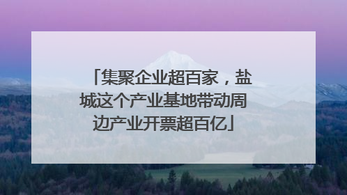 集聚企业超百家，盐城这个产业基地带动周边产业开票超百亿