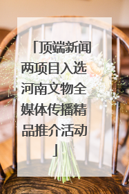 顶端新闻两项目入选河南文物全媒体传播精品推介活动