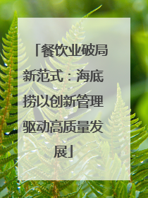 餐饮业破局新范式：海底捞以创新管理驱动高质量发展
