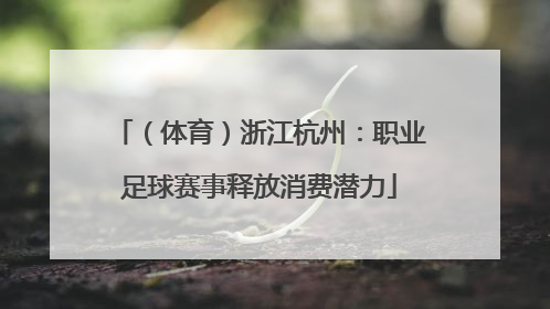 （体育）浙江杭州：职业足球赛事释放消费潜力