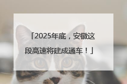 2025年底，安徽这段高速将建成通车！