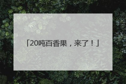 20吨百香果，来了！