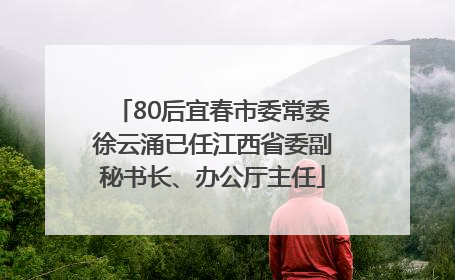 80后宜春市委常委徐云涌已任江西省委副秘书长、办公厅主任